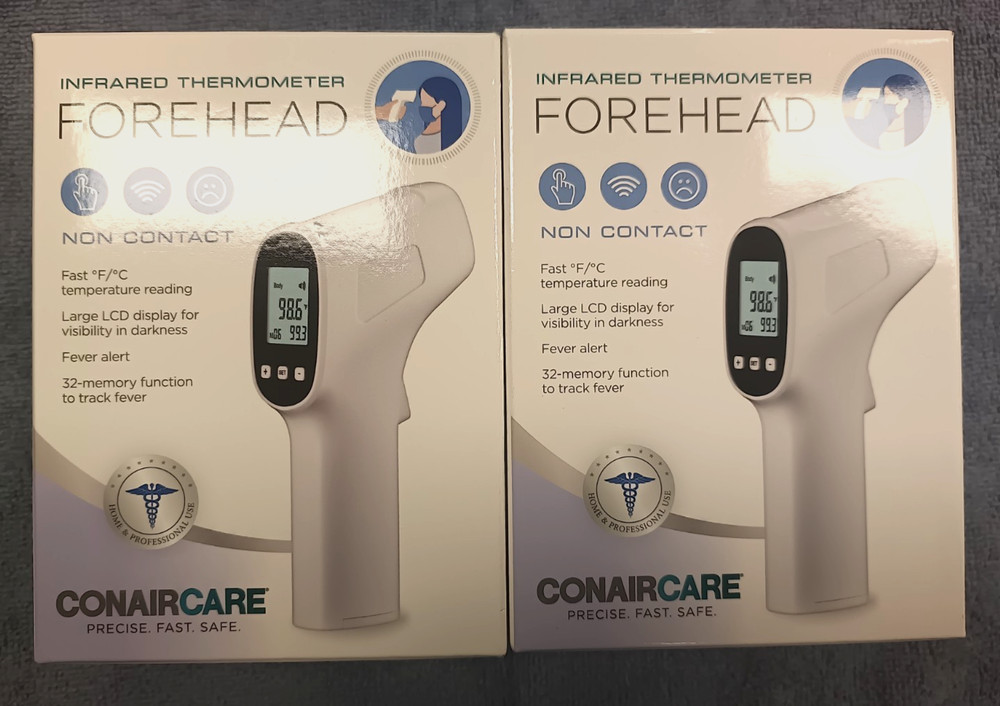 ConairCare Infrared Thermometer for Forehead. 32 Memory Function x2