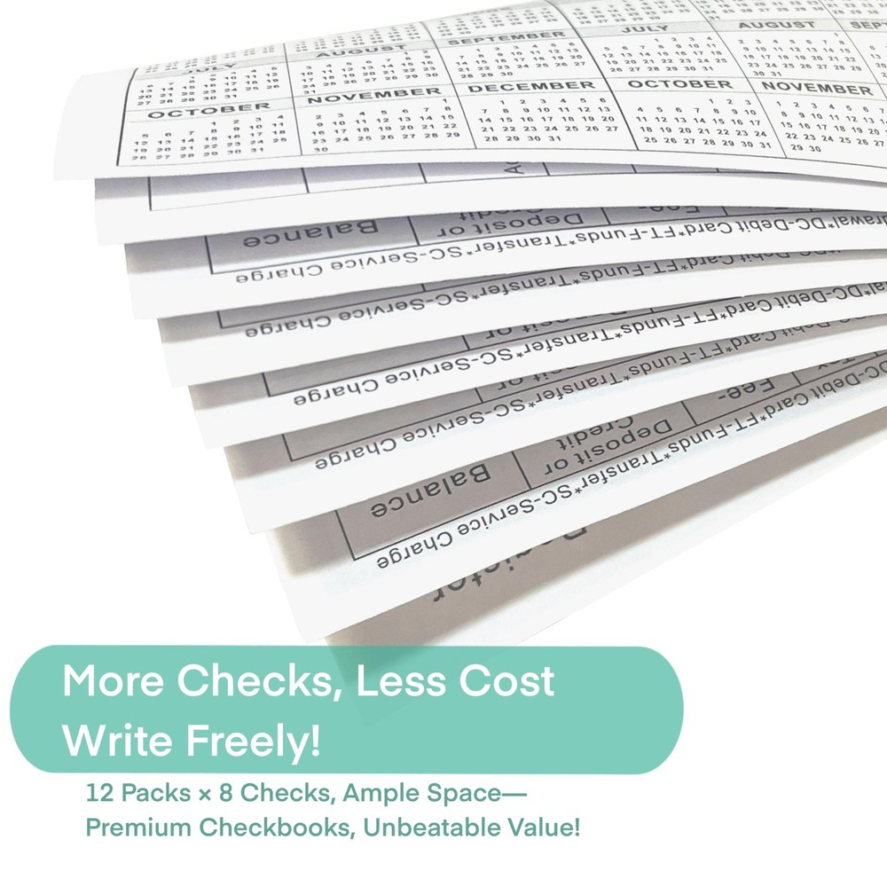DeBiao 6"×3" Check Registers for Personal Checkbook - Blank Ledger...