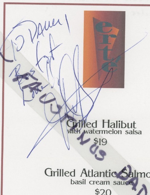 Autographed 8x6 Menu Singer, songwriter J.D. Steele