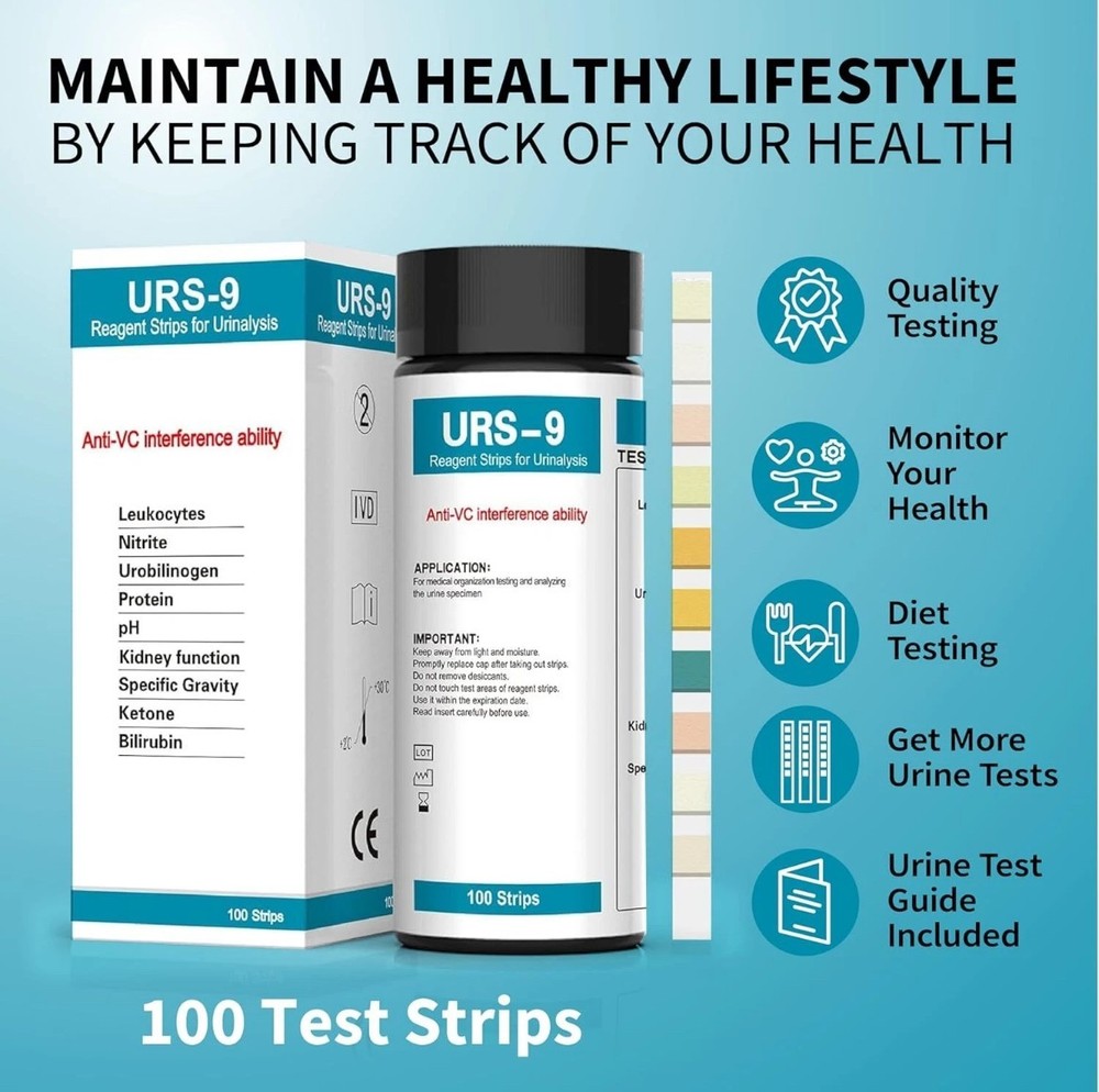 Palinoia FSA/HSA Eligible URS 9-in-1 Urine Test Strips 9 Parameters Testing...