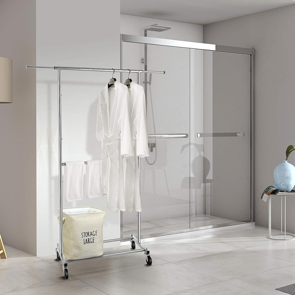 Perchero De Ropa Con Ruedas Ajustable Percha Independiente Para Prendas NUEVO US