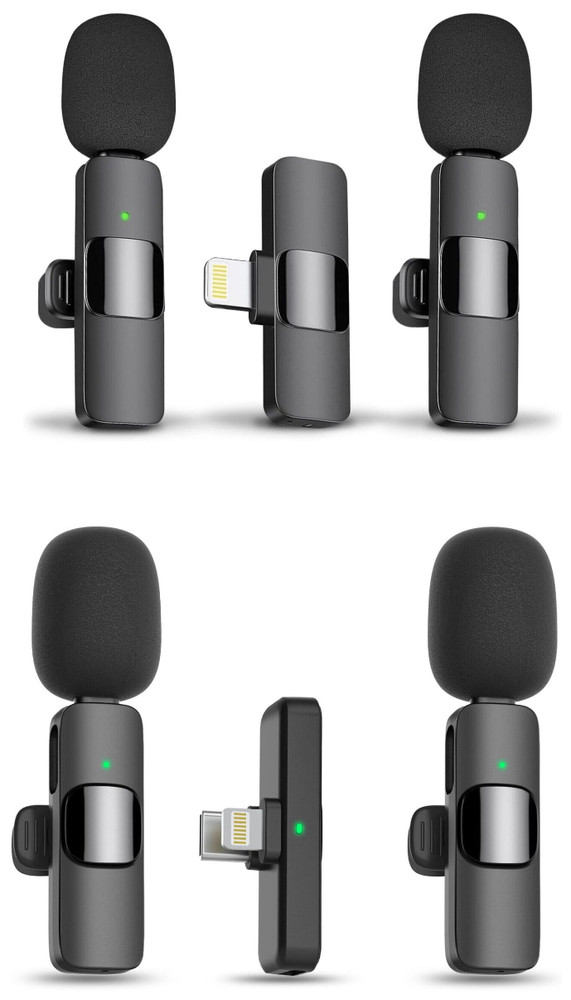 Professional Wireless Lavalier Lapel Microphone for iPhone/iPad/Android Podcast