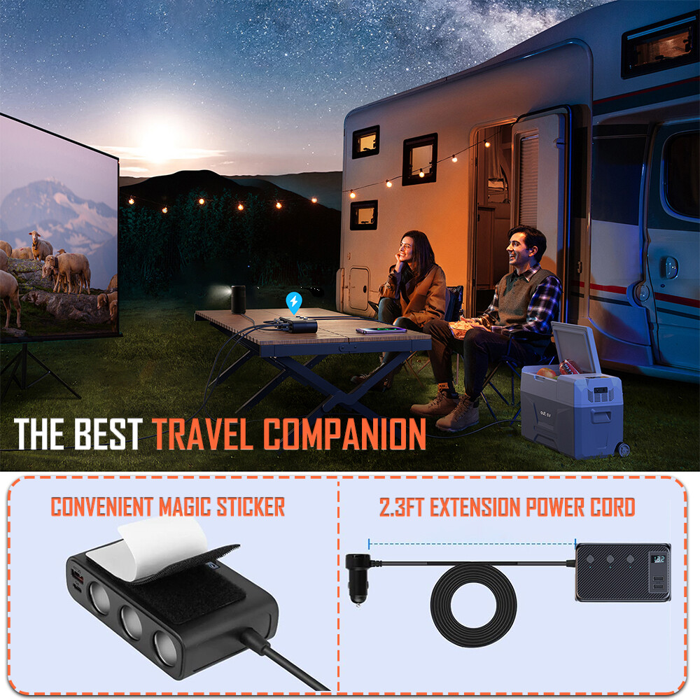 Multi Car Cigarette Lighter Socket Expander Splitter USB C Power Adapter Charger