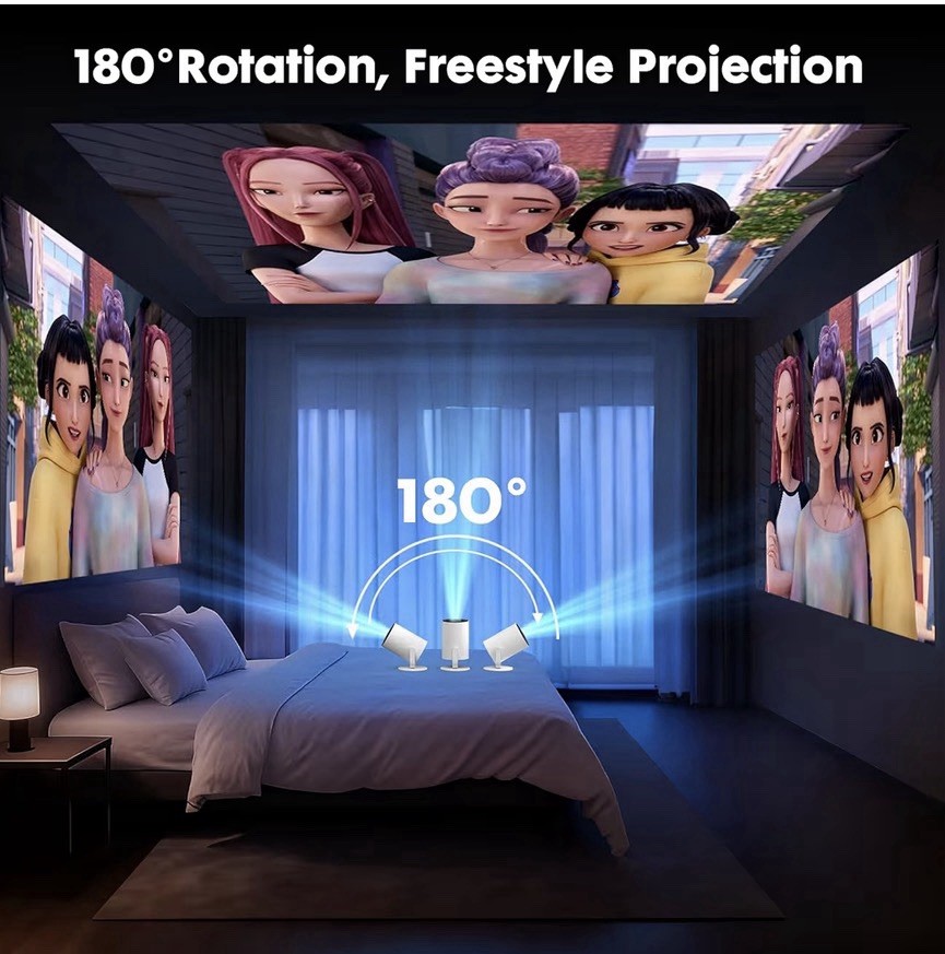 Smart Portable Mini Projector with WIFI and Bluetooth Compatible with Androids