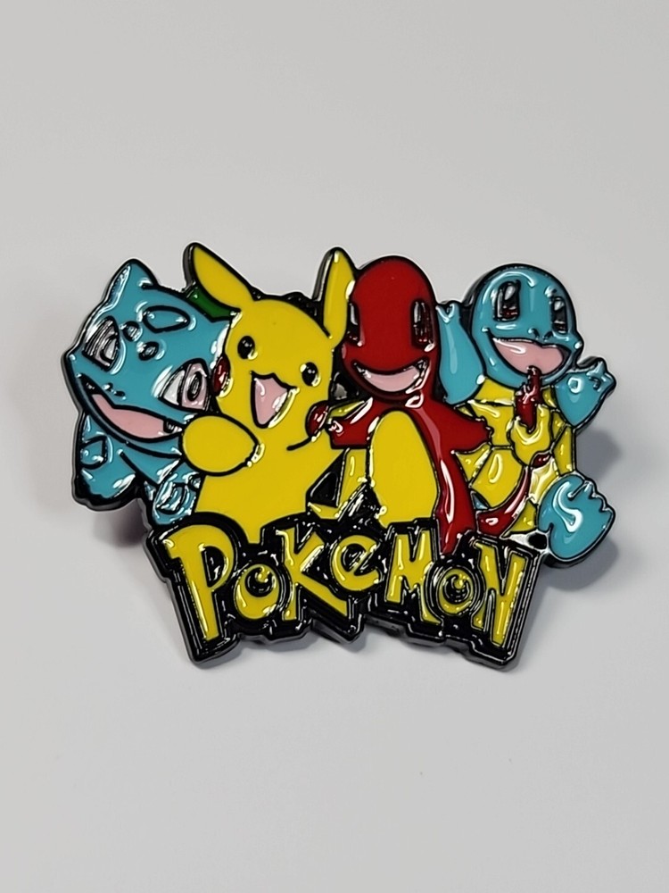 Pokemon Characters Lapel Pin Pikachu Bulbasaur Charmander & Squirtle
