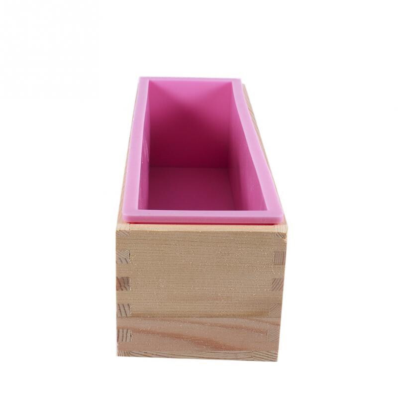 Flexible Rectangular Soap Silicone Mold Wood Box DIY Tool for Soap Cake Making