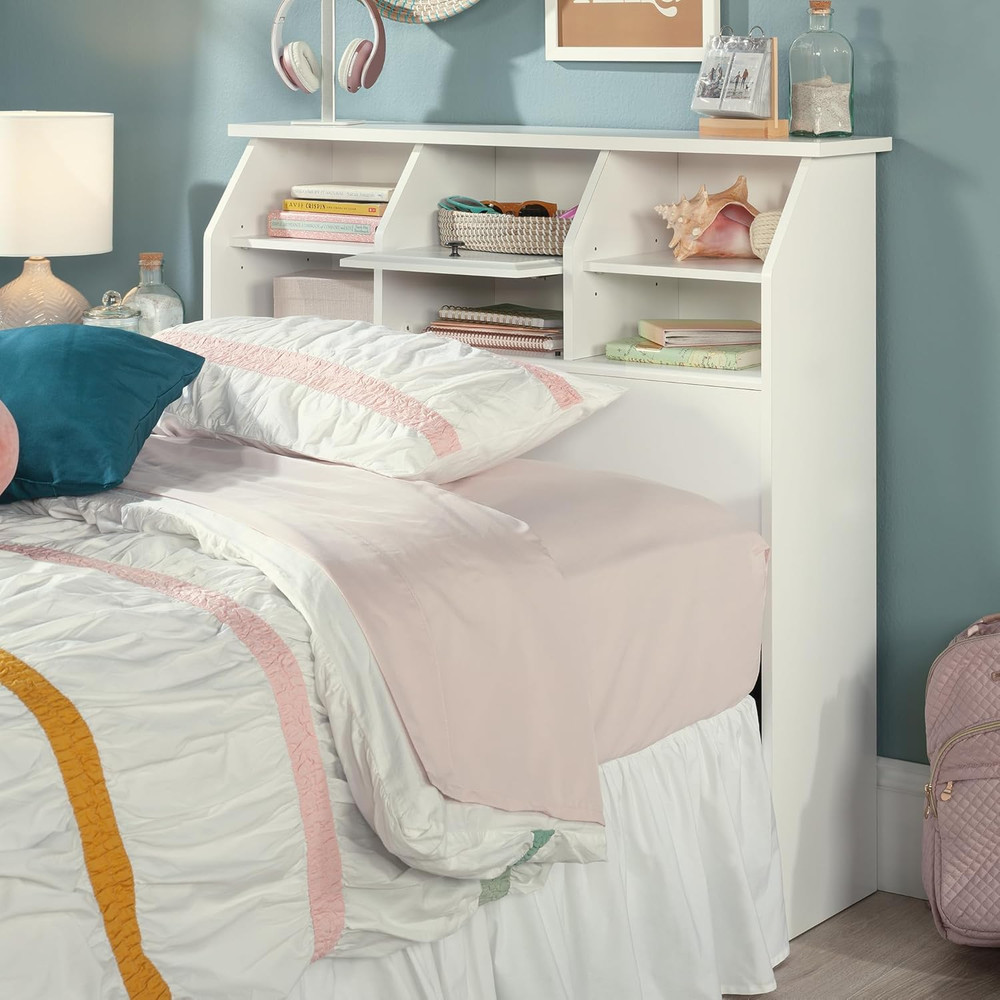 Shoal Creek Bookcase Headboard, Twin, Soft White Finish