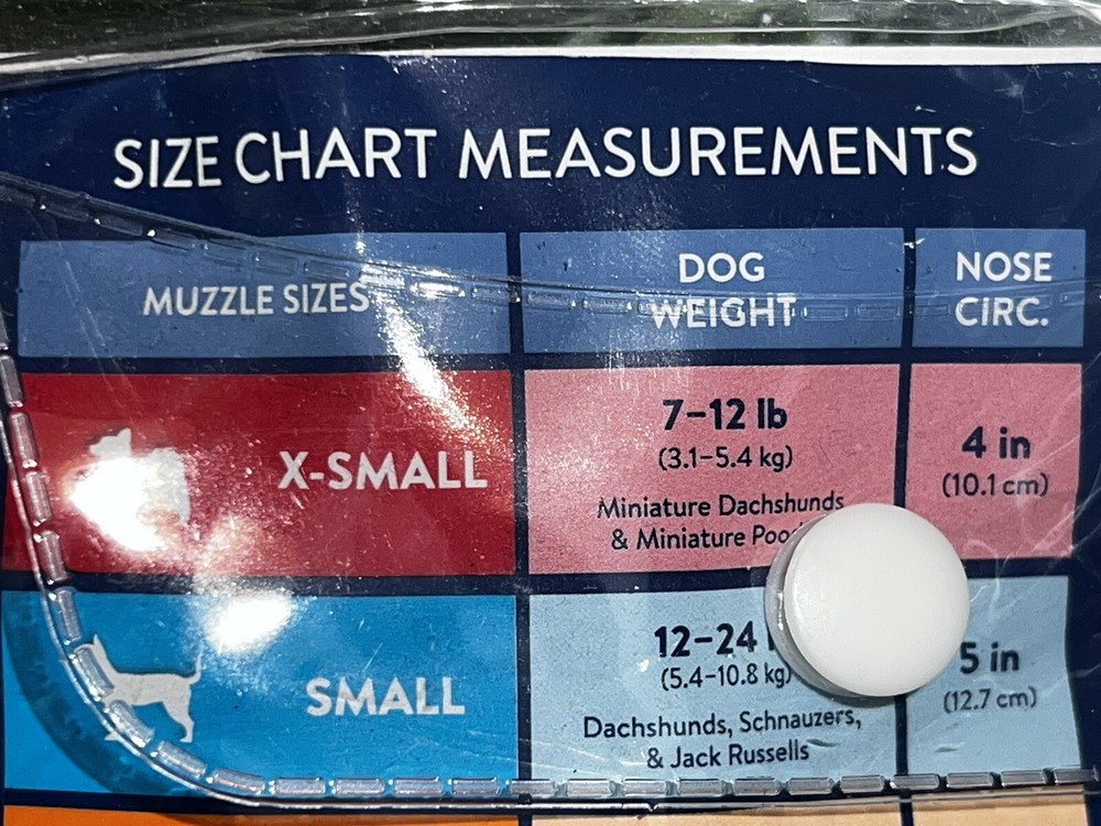 🐶Top Paw Muzzle Adjustable Mesh Muzzle Size X-Small 7-12 lbs Nose 4inches 🐶