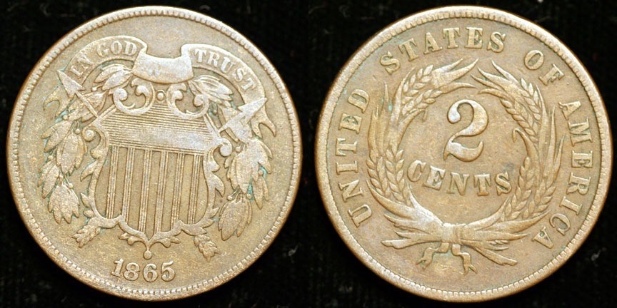 1865 Two Cent Piece