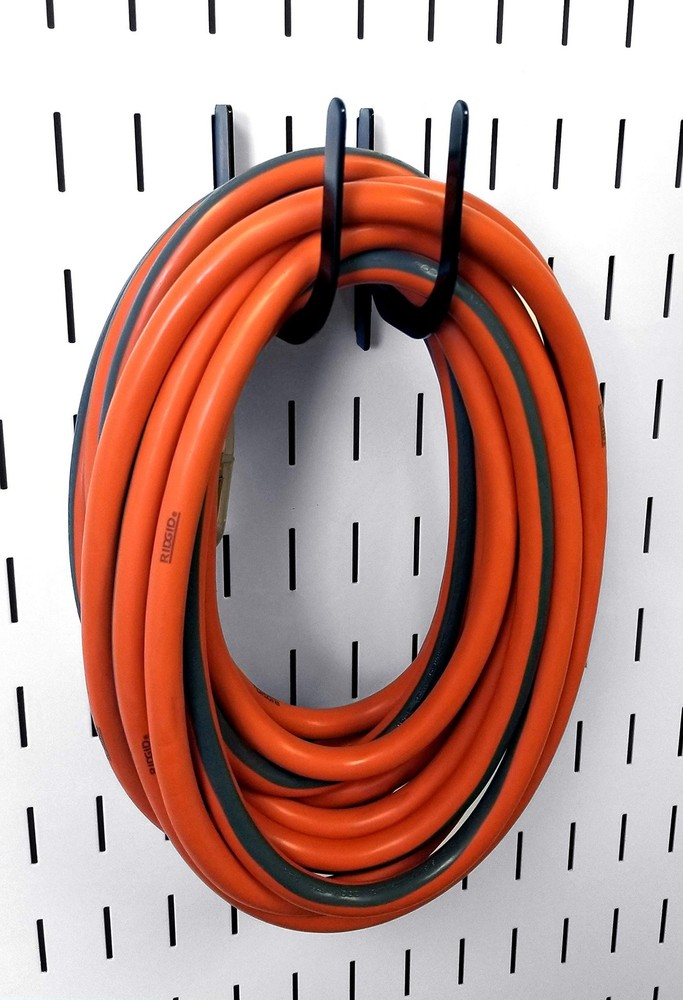 Slotted Pegboard U-Hook for Pegboard Only 4" Peg Hook Reach 2-Hook Pack Black