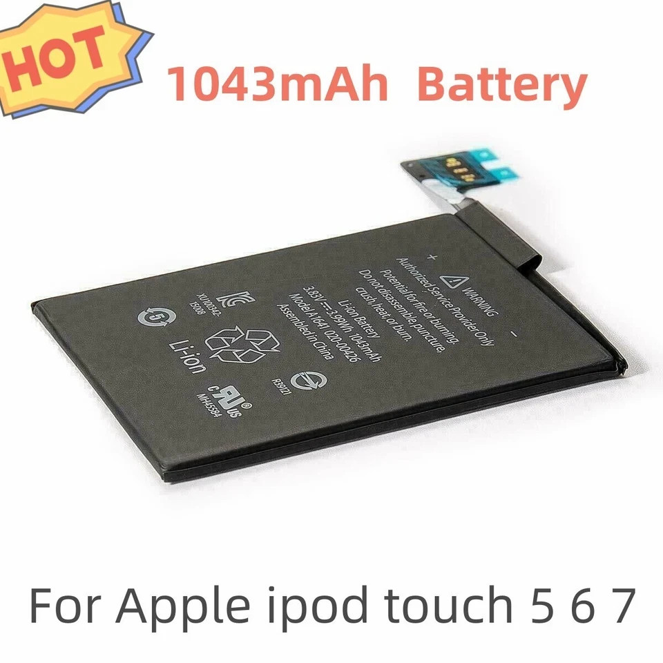 Replacement Internal Battery for iPod Touch 5th 6th 7th Generation 1043mAH 3.83V
