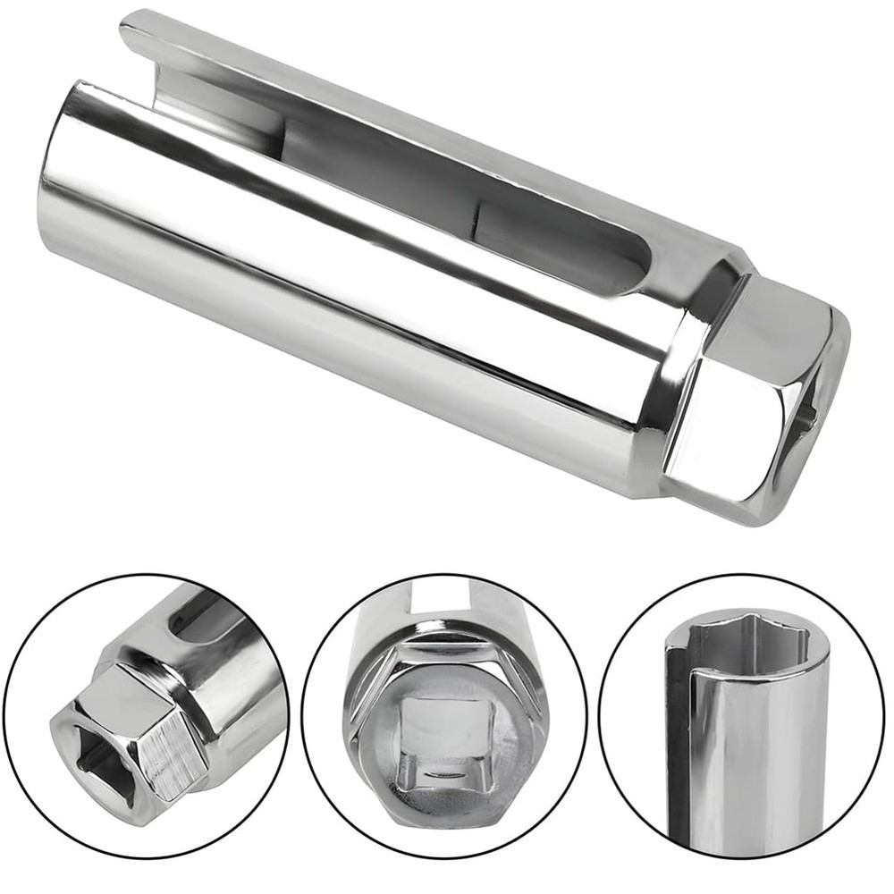 Silver Car Oxygen Sensor Socket 22mm 7/8 in O2 Sensor Removal Tool Universal