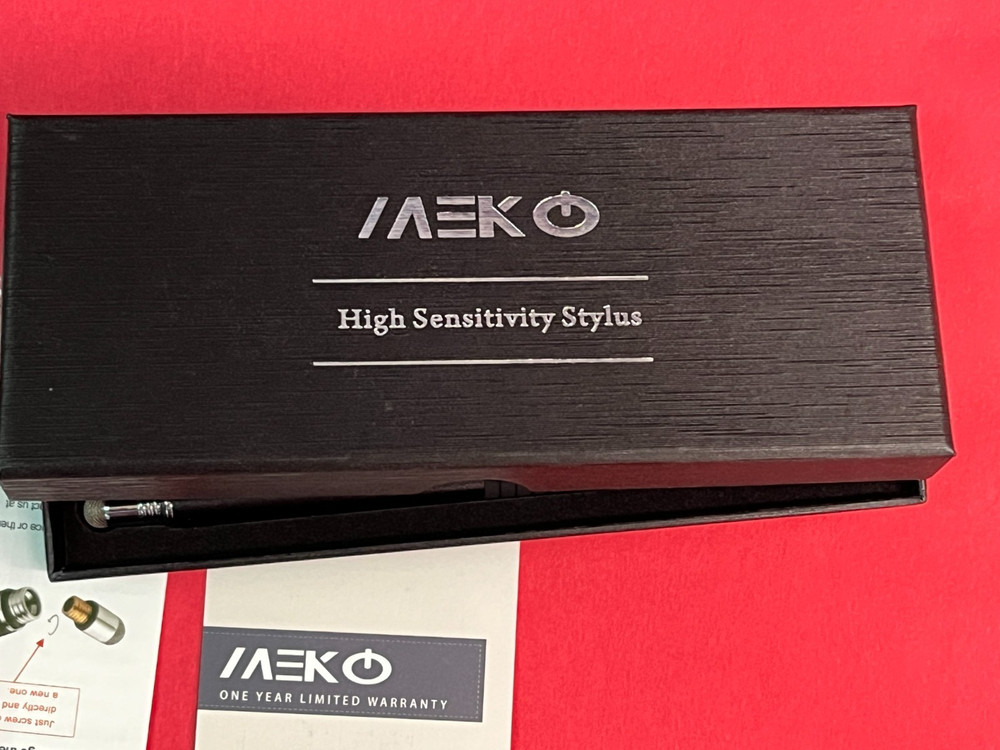 MEKO HIGH SENSITIVITY STYLUS, 2 PACK WITH REPLACEMENT TIPS, BLACK