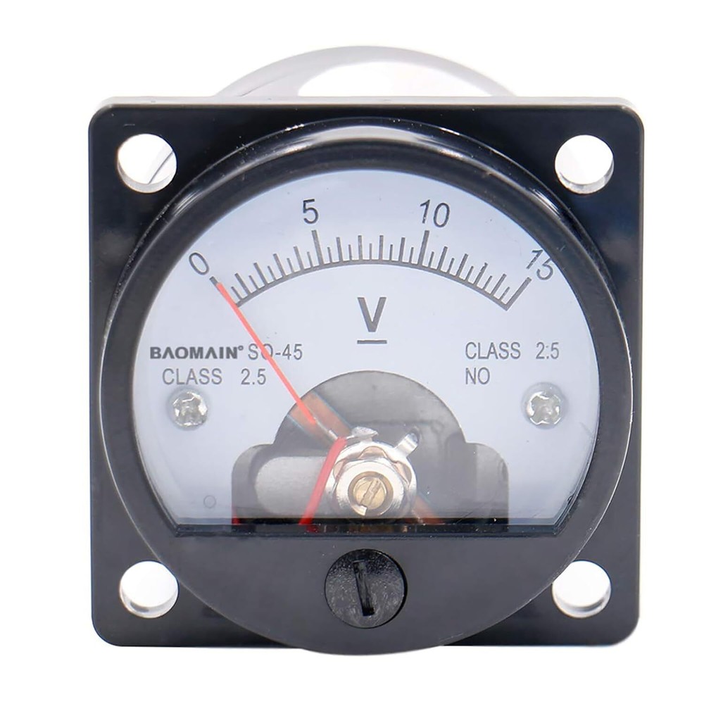 Baomain Round Analog Dial Panel Meter Voltmeter Gauge SO-45 DC 0-15V Class...