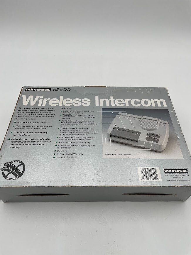 Universal HE-600 Wireless Intercom In Box
