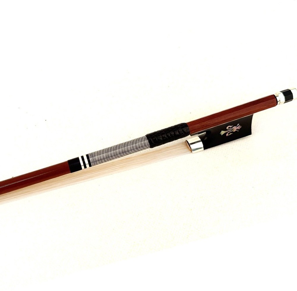 Master Antique Pernambuco Violin Bow 4/4 Ebony Fleur-de-Lys Frog Silver Fast 62g