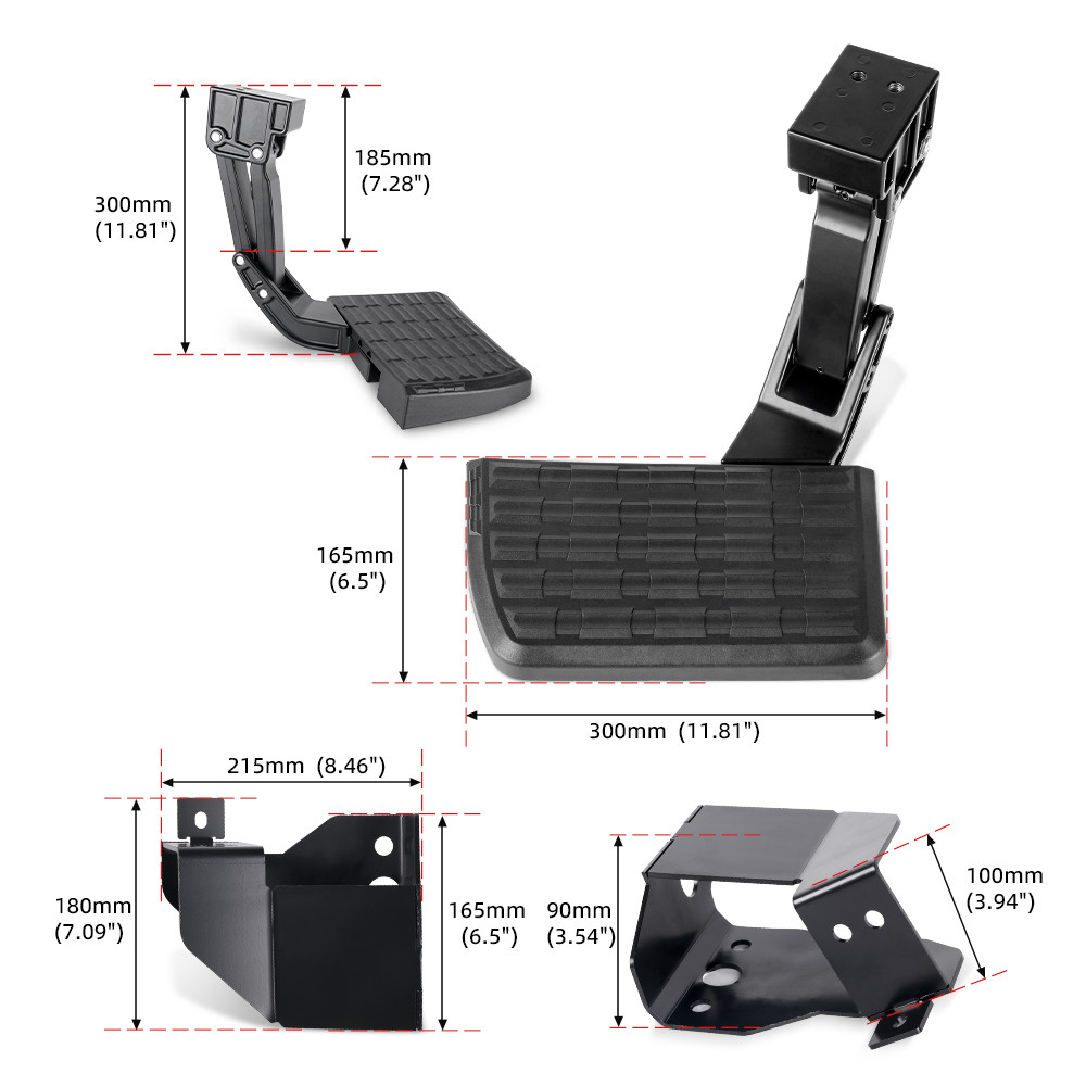 For Dodge Ram 1500 2500 3500 Rear Tailgate Bed Side Step Retractable Bumper Step