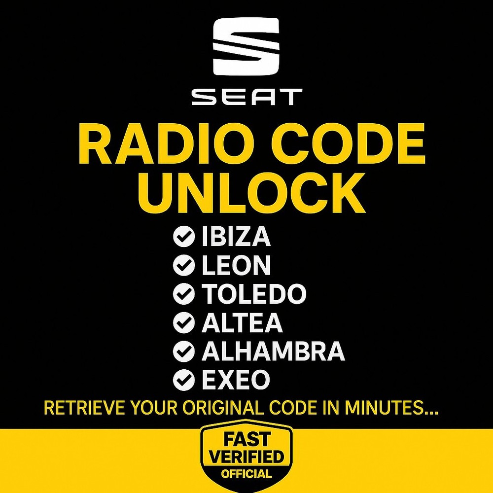 ✅ Seat Radio Code Unlock | RCD RNS PIN | Fast Digital Service
