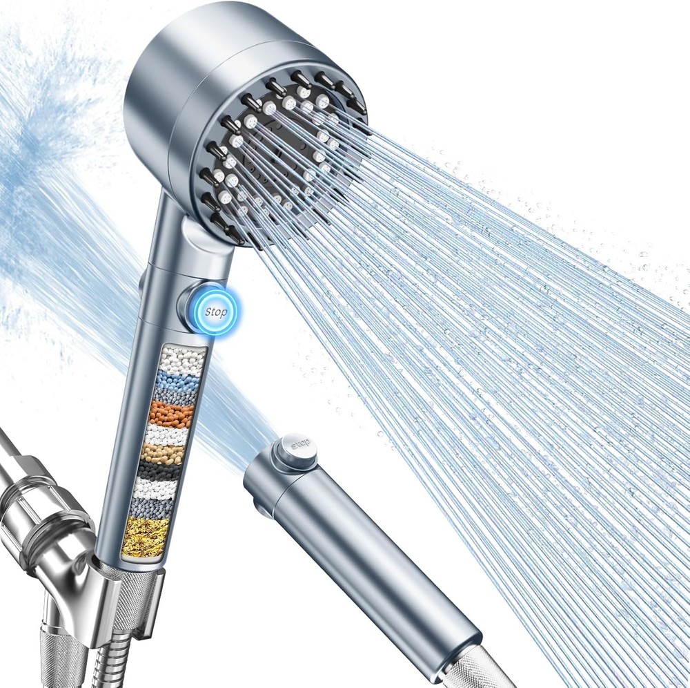 ed Shower Head with Handheld, High Prure 4 Spray