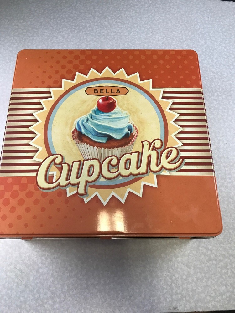 BELLA Cupcake Maker Kit Tin Box w/ Handle Bonus New Kg