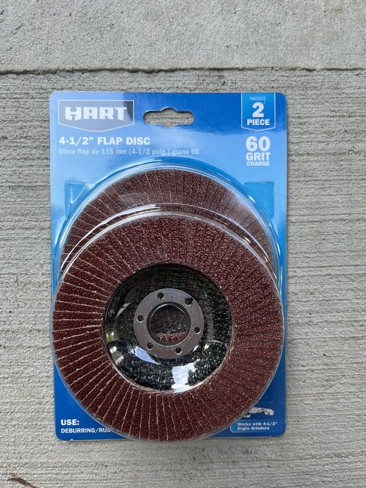 (2-Pk) HART 4-1/2" FLAP DISC  60 Grit.  2 Each Pack