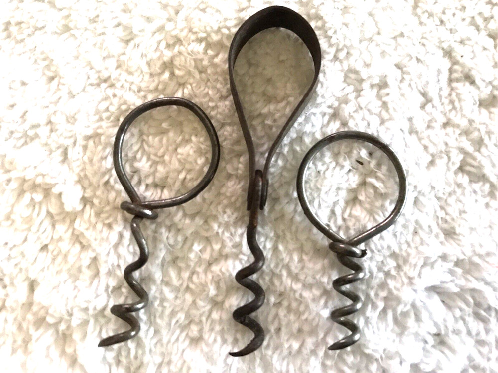 3 VINTAGE 1800’s CORKSCREWS