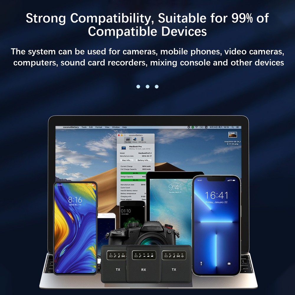 2.4G Wireless Collar Clip Microphone Clip-on Microphone Mic Transmitter CQCM