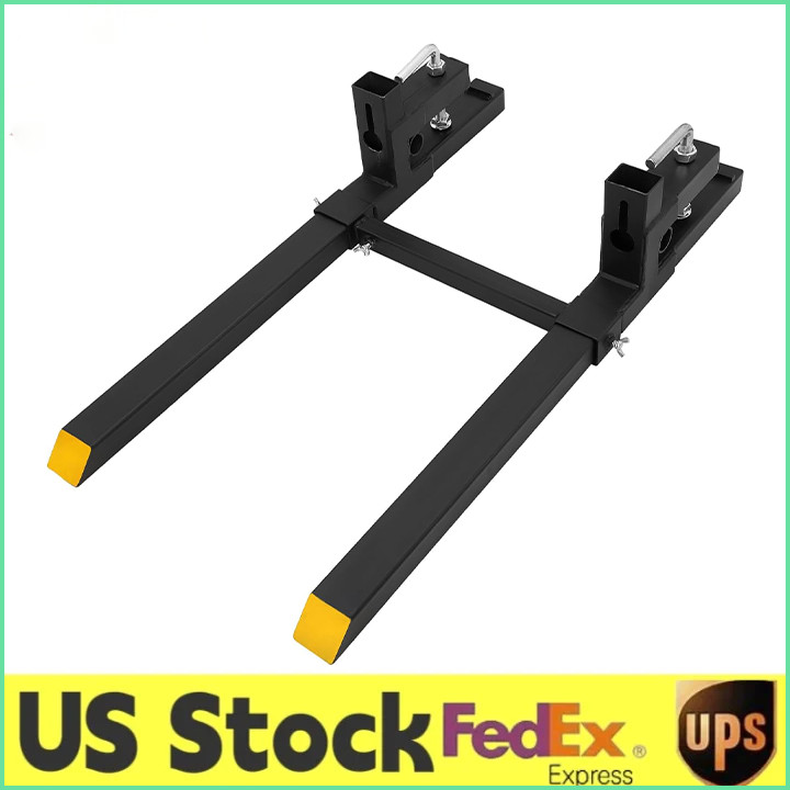 2500 LB 43"Skid Steer Pallet Fork Attachment,Fork Frame w/Adjustable Bar,Tractor