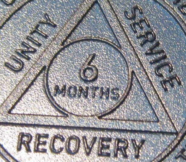 Alcoholics Anonymous Plastic AA 6 month Poker Chip Medallion Token