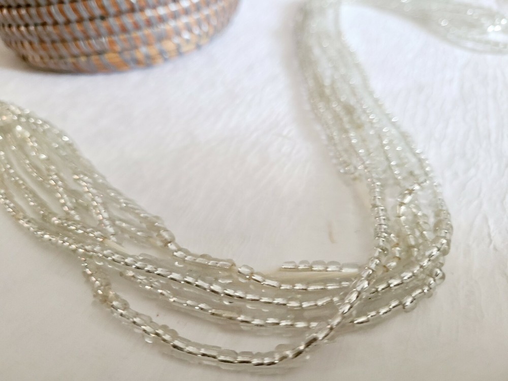 Single Strand Clear Tie-on waist bead