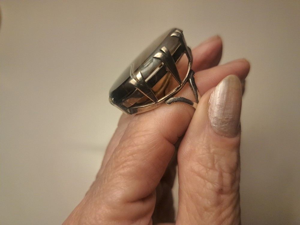 Beautiful Studio Sterling Agate Ring& Tana Action Cuff