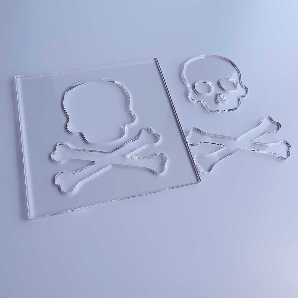 Skull Router Template Clear Acrylic Woodworking Guide Pattern 1 PCS