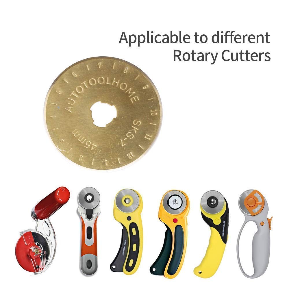 Titanium Coated Rotary Cutter Blades 45mm 10 Pack Replacement Gold