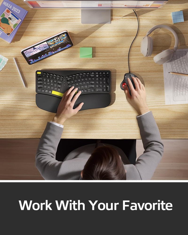 M509 Trackball Mouse Wired, Ergonomic Design, Easy Thumb Control, Precise & S...