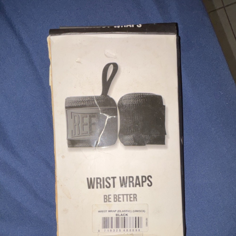 Reeva Wrist Wraps Black Elastane Gym Training Support Moisture-Absorbent