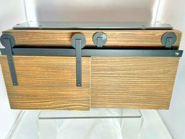 Threshold Entryway Barn Door Hook Rail With Cabinet Brown
