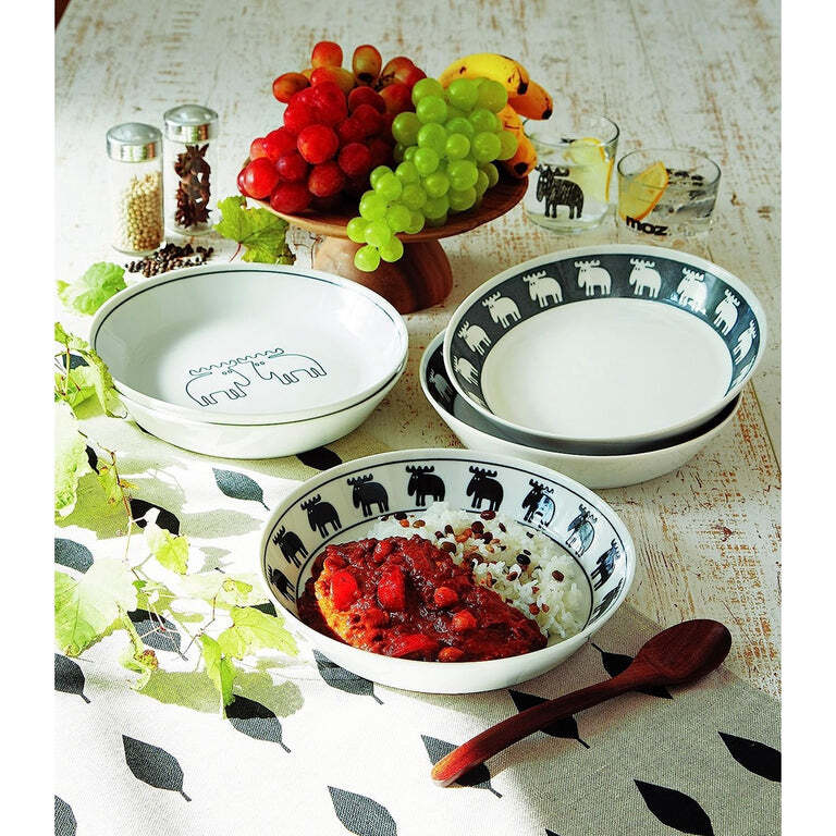 MOZ Sweden Ceramic Dinnerware Set of 5 Deep Plate Dinner Plate Set Kitchen White