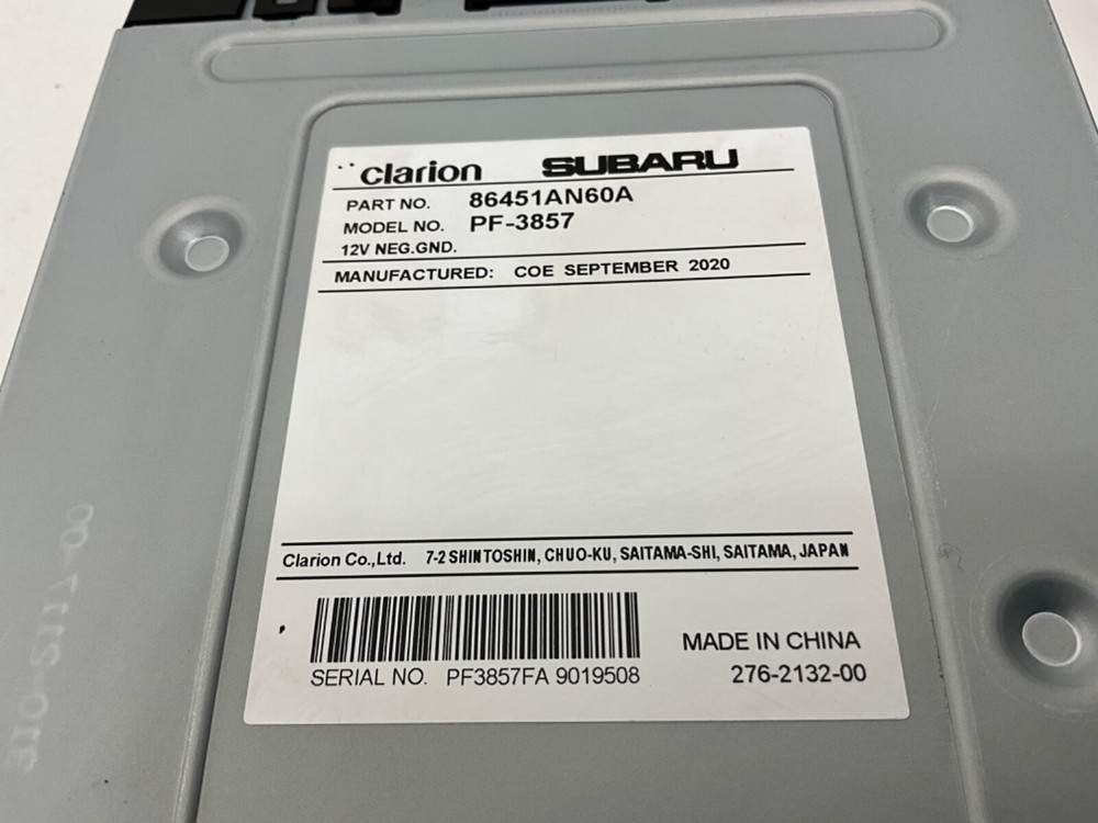 2021 Subaru Outback Center Console Cd Disk Reader Deck 86451AN60A OEM