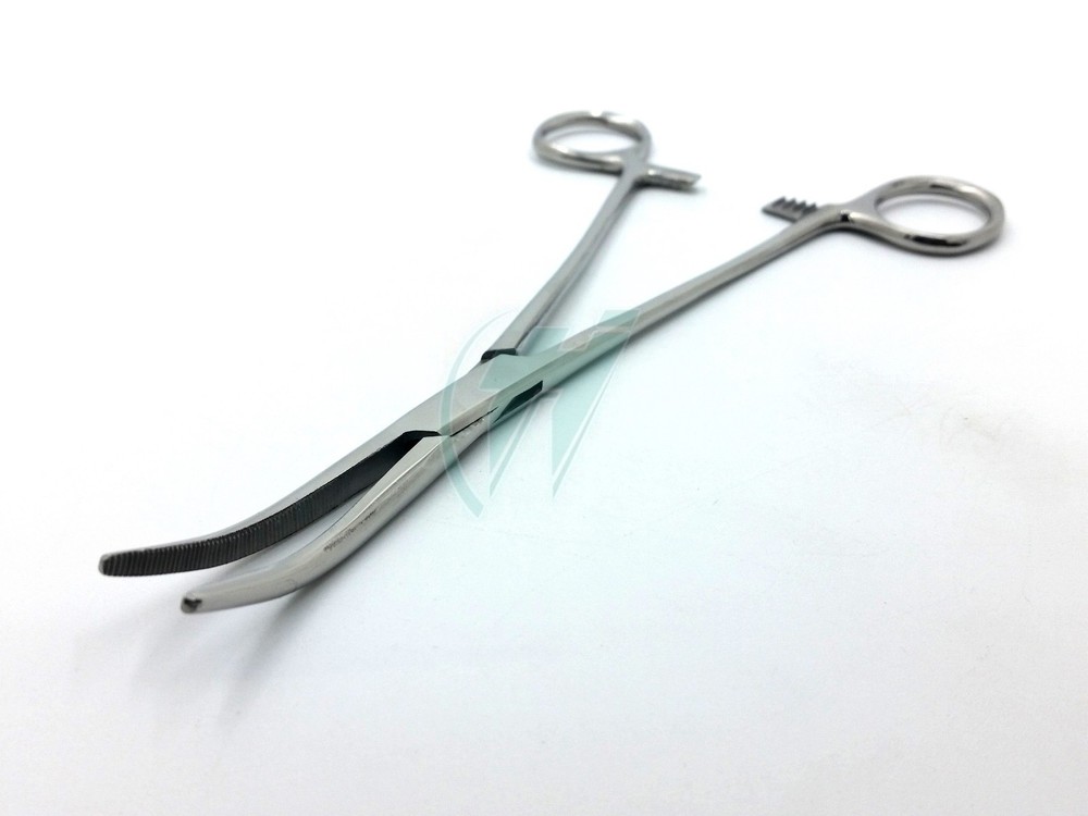 KELLY HEMOSTAT LOCKING FORCEPS 8" CURVED TIP SURGICAL INSTRUMENTS