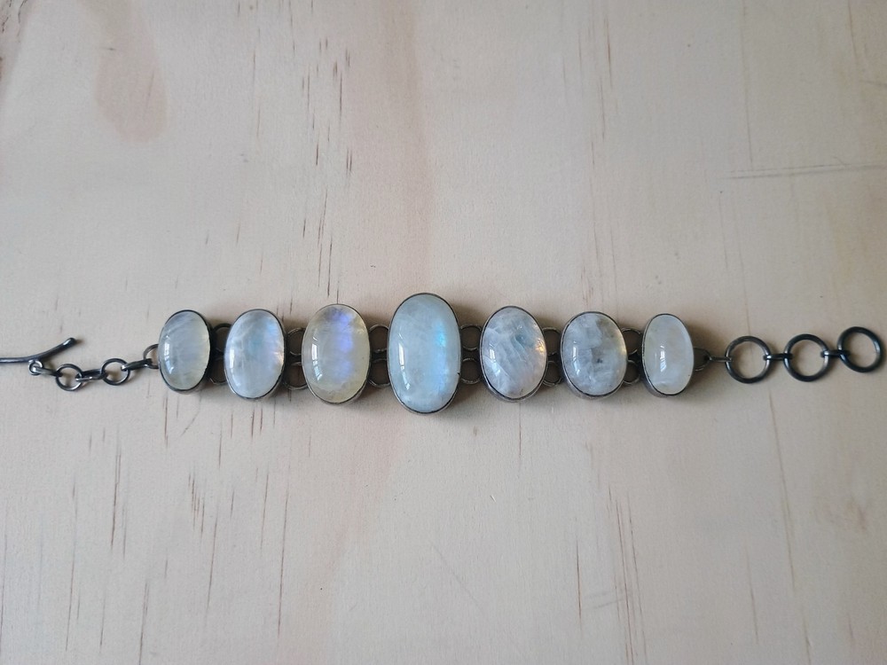 Sterling Silver 925 Moonstone Bracelet