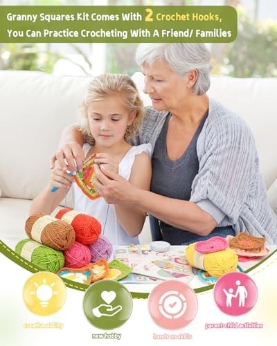 Beginner Crochet Kit with Video Tutorials, 50 Patterns, Upgraded Yarn, Easy Star