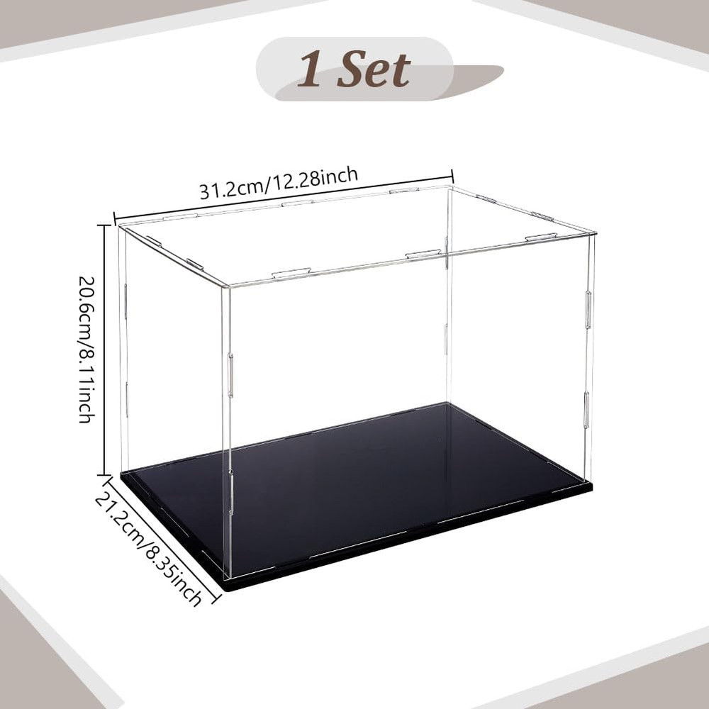Acrylic Hat Display Case Clear Baseball Holder Dustproof Display Box with Black