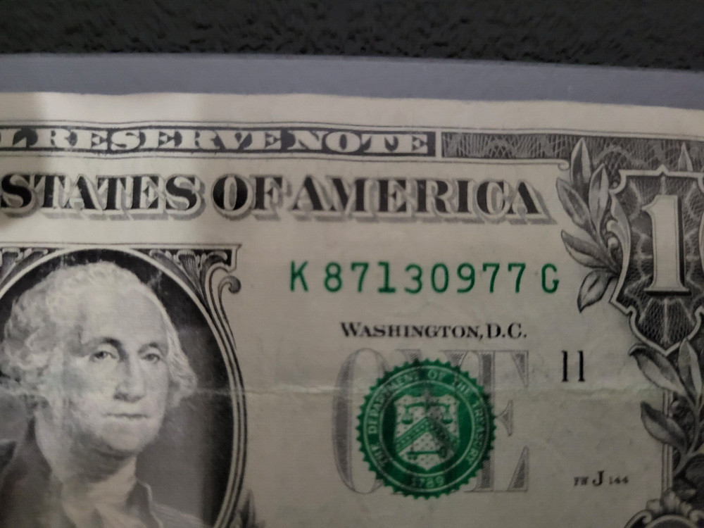 2013 One Dollar Note Over Inked Serial Numbers [1] TOP AND BOTTOM