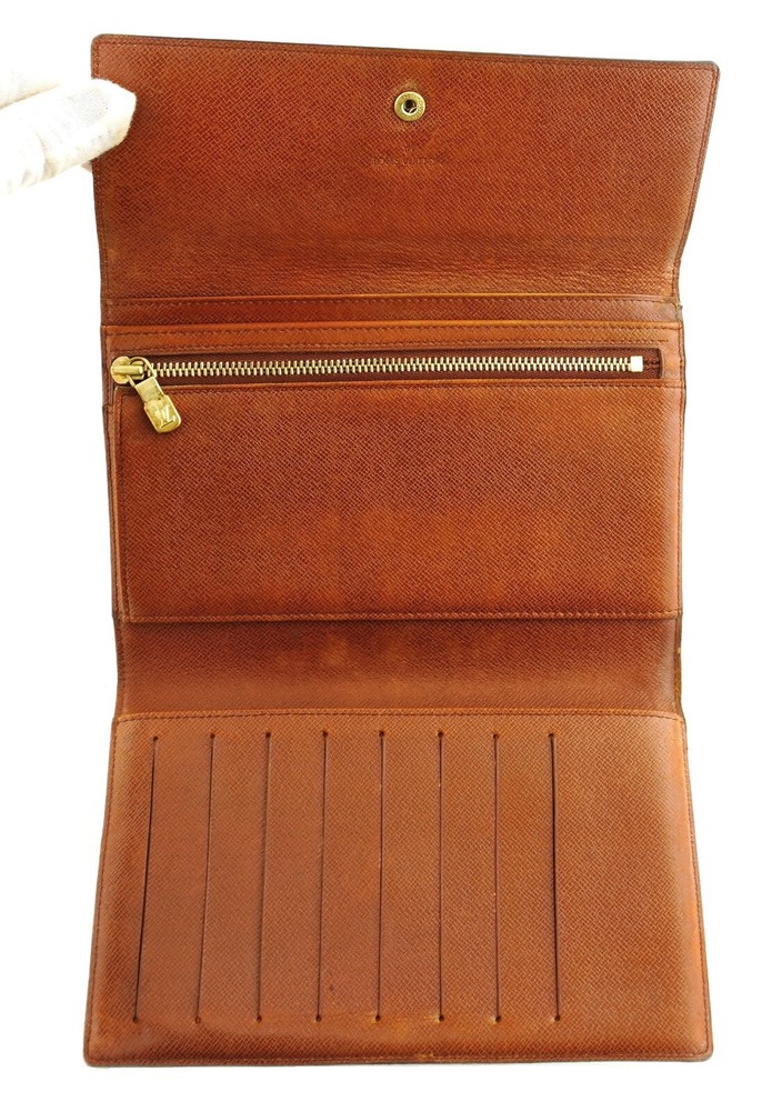 Authentic LOUIS VUITTON LV Monogram Canvas Leather Continental Clutch Wallet