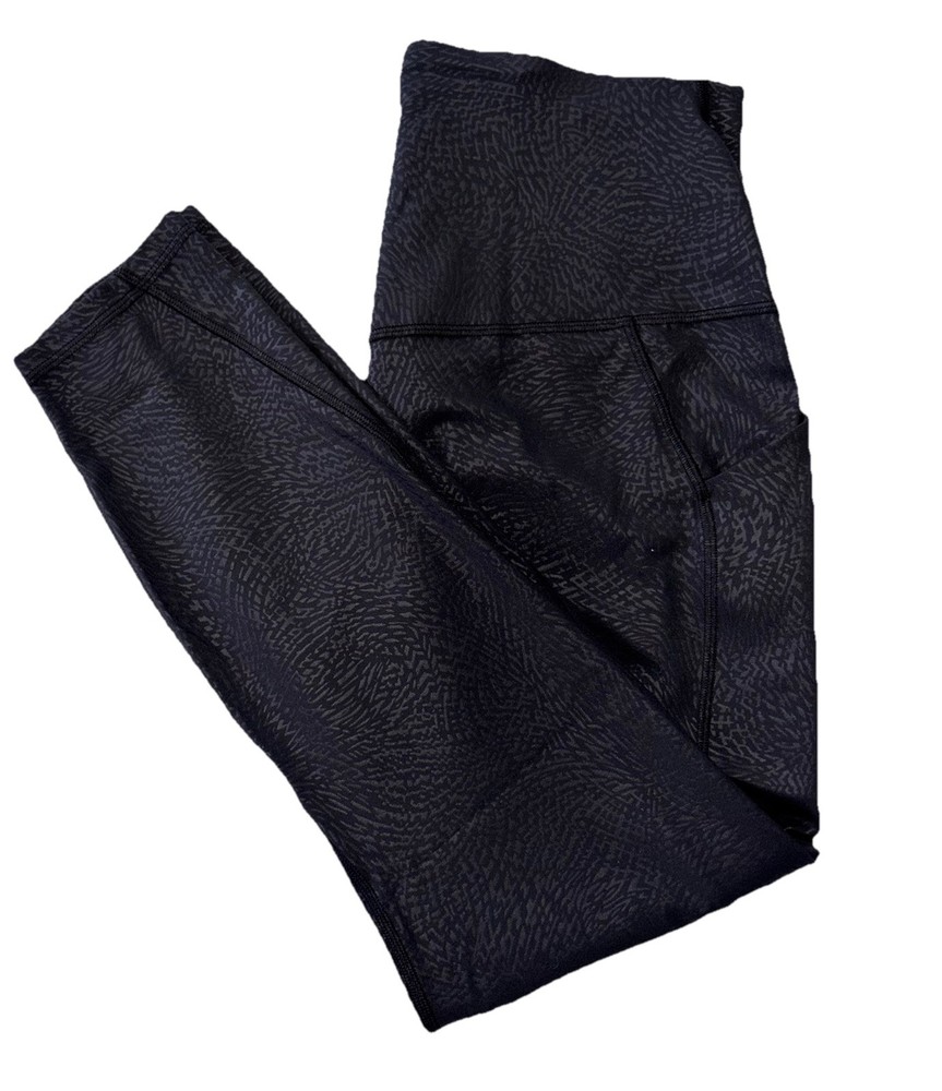 NWT🖤LULULEMON🖤SIZE 14🖤ALIGN HR 25” W/POCKETS🖤AUTHENTIC🖤RIPPLE EMBOSS BLACK