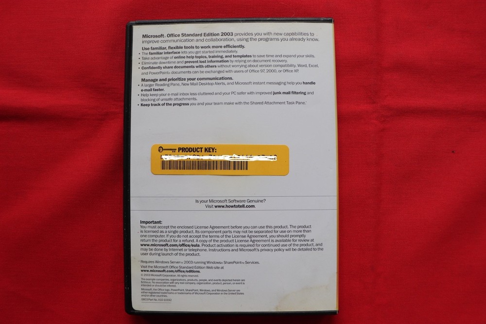 MICROSOFT OFFICE STANDARD EDITION 2003 WITH PRODUCT KEY