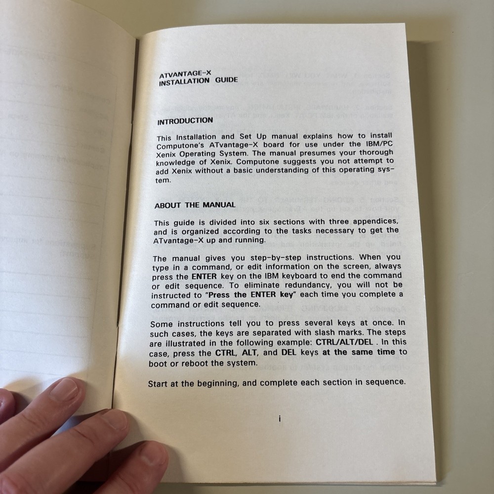 Vintage 1984 COMPUTONE Systems Inc. Atvantage -X Installation Guide