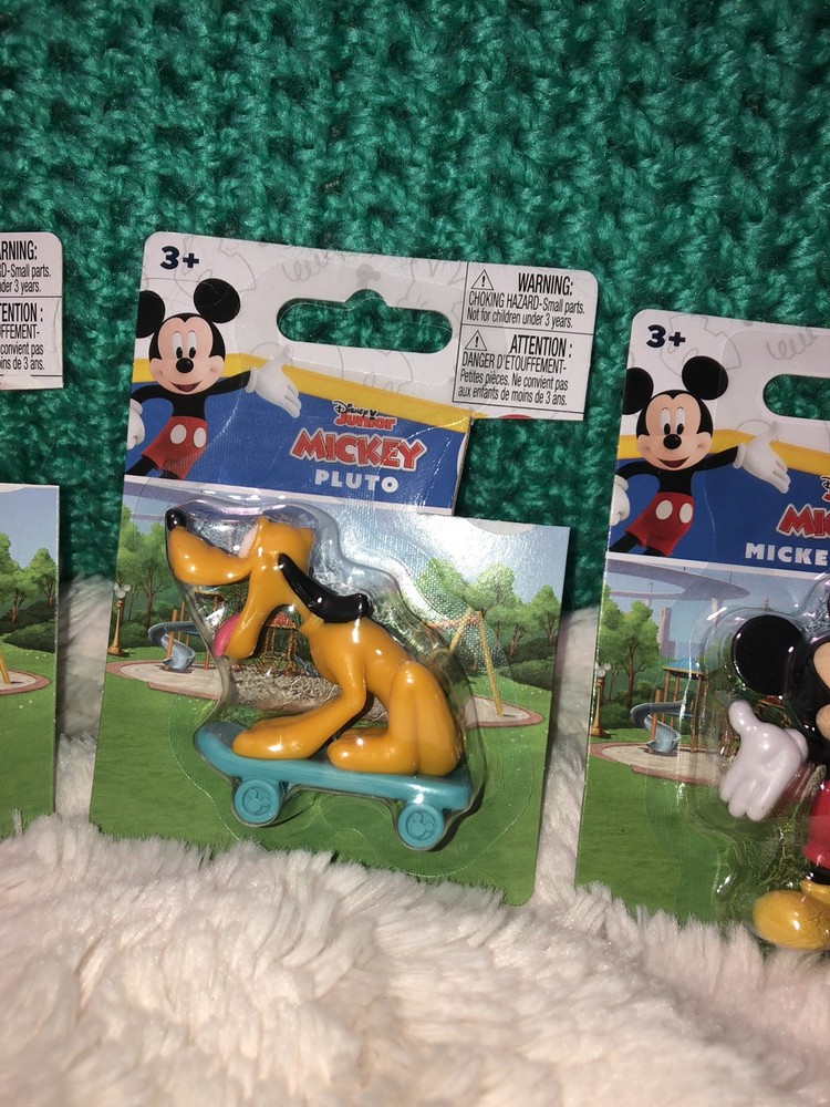 Disney Minnie & Mickey Mouse & Plut Mini Figures- New-2”