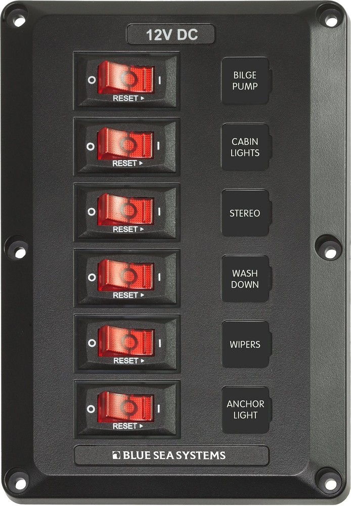 BLUE SEA PANEL BELOW DECK 12VDC 6PC- 4352-BSS