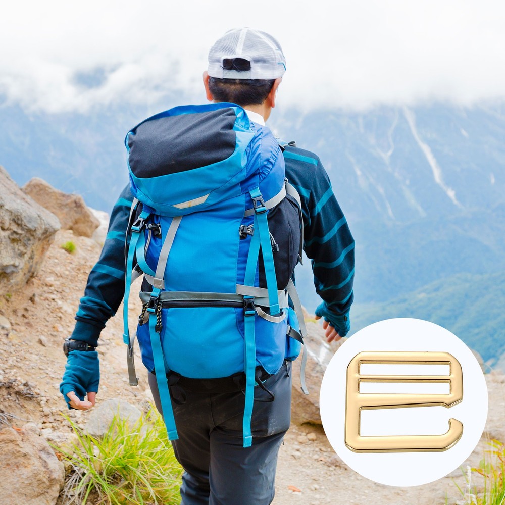 2Pcs G-Hook Webbing Buckles, 32mm Flat Tri-Glide, Light Gold